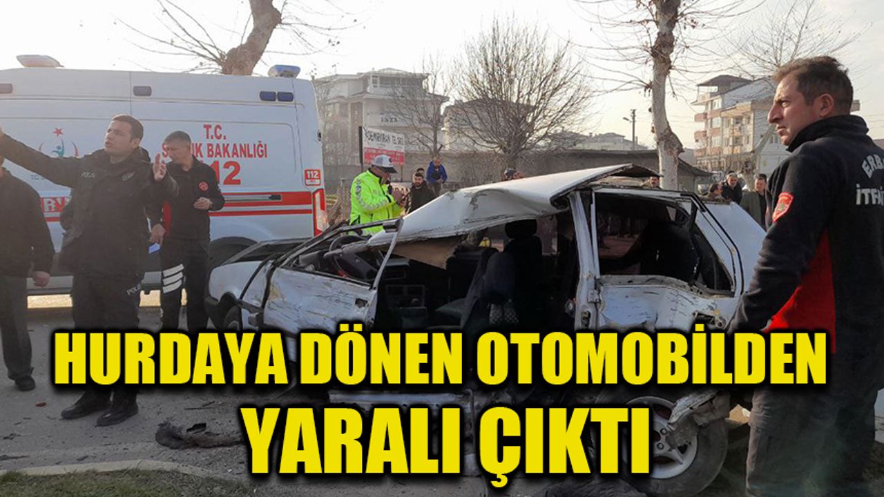 Hurdaya dönen otomobilden yaralı çıktı