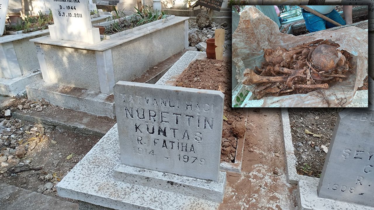 İzmir'de şoke eden olay: Mezardan kimliği belirsiz iki kişinin kemikleri daha çıktı