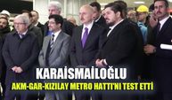 Bakan Karaismailoğlu, AKM-Gar-Kızılay Metro Hattı'nı test etti