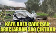 Kafa kafa çarpışan araçlardan sağ çıktılar