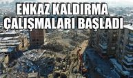 Enkaz kaldırma çalışmaları havadan görüntülendi