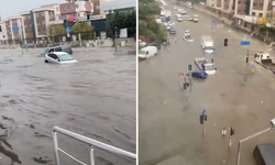 Aylarca beklenen yağış çok fena geldi! Arabalar yüzdü, yollar çöktü