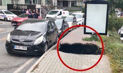 İnanılmaz olay! Şişli'de kaldırım çöktü, içine kadın düştü