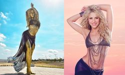 1,57'lik Shakira'ya 7 metrelik heykel