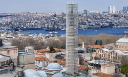 Ayasofya'nın minaresine bakım