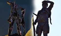 Denizli'de skandal görüntü! Milli Mücadele kahramanının heykeli kundaklandı