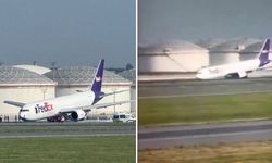 İstanbul Havalimanı'nda Kargo Uçağı gövdesinin üzerine indi