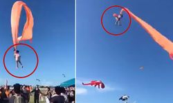 3 yaşındaki kız uçurtmaya takılıp gökyüzüne uçtu!