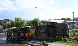 Ankara'da EGO otobüsünün devrilmesi sonucu 5 kişi yaralandı