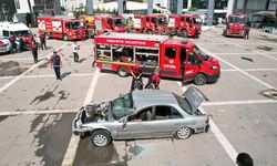 Osmaniye itfaiyesinden, kazada yaralı kurtarma ve yangın tatbikatı