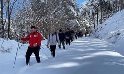 Çorum'da yüzeyi buzla kaplanan Yeşil Göl ziyaretçilerini ağırlıyor