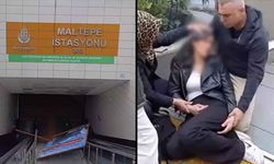 Metro durağında dehşet: Yürüyen merdivenlerde üzerine reklam panosu düştü