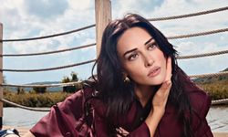 Esra Bilgiç kırmızı elbisesiyle göz kamaştırdı!