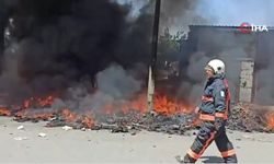 Atık madde yangını korkuttu