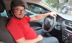 Otomobil sürücüsüne 'kask' cezası şoku