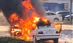 LPG'li araç seyir halindeyken alev topuna döndü! O anlar kamerada