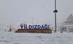 Sivas'ta Yıldız Dağı Kayak Merkezi'ne kar yağdı