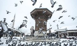 Bosna Hersek'in başkenti Saraybosna, kar yağışıyla beyaza büründü