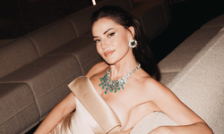 Fahriye Evcen ışıltısıyla Abu Dhabi’yi fethetti: Kırmızı halıda göz kamaştırdı