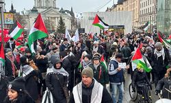İsveç'te İsrail'in Gazze'ye devam eden saldırıları protesto edildi
