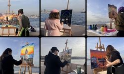 Öğretmenler Kız Kulesi'nden İstanbul'u tuvallerine yansıttı