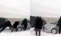 Palandöken geçidinde ulaşıma kar engeli