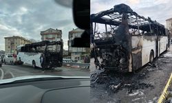 Silivri'de işçi servisi alevlere teslim oldu