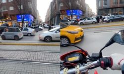 Eskişehir trafiğine takılmamak için tramvay yolunu kullandı