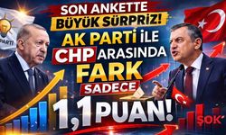 Son ankette büyük sürpriz! AK Parti ile CHP arasında fark sadece 1,1 puan!