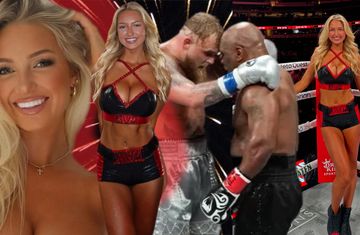 Sarışın güzel, Mike Tyson ve Jake Paul'den rol çaldı: Dev yumruklar ona yaradı