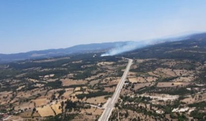 Çanakkale’de kaza yapan araç orman yangınına neden oldu