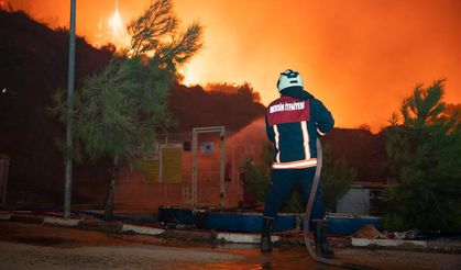 Mersin'de yangınla mücadelesi sabaha kadar sürdü