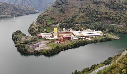 Artvin’de etrafı sularla çevrili çay fabrikası