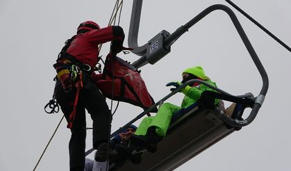 Erciyes’te teleferik tatbikatı