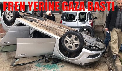 Fren yerine gaza bastı