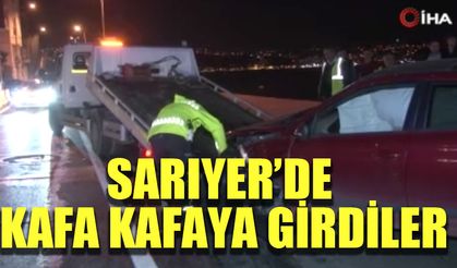 Sarıyer’de iki otomobil kafa kafaya çarpıştı