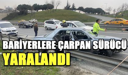 İstanbul'da bariyerlere çarpan otomobil sürücüsü yaralandı