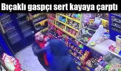 Bıçaklı gaspçı sert kayaya çarptı