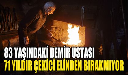 83 yaşındaki demir ustası 71 yıldır çekici elinden bırakmıyor