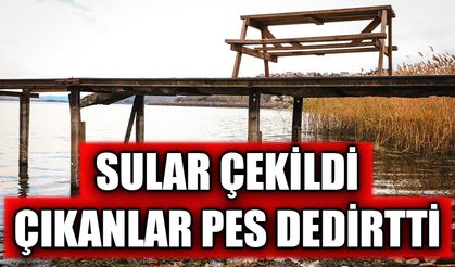 Su seviyesi gerileyen Sapanca Gölü'nden bakın neler çıktı