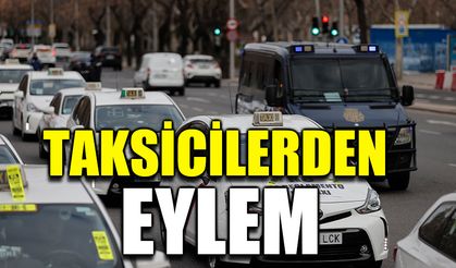 Madrid'de taksicilerden eylem