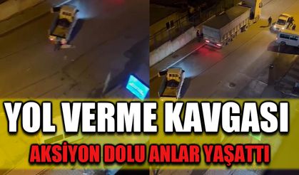 yol verme kavgası aksiyon dolu anlar yaşattı