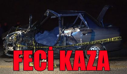 Otomobil ile kamyonet kafa kafaya çarpıştı