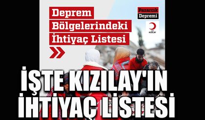 İşte kızılay'ın ihtiyaç listesi