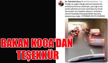 Bakan Koca'dan teşekkür