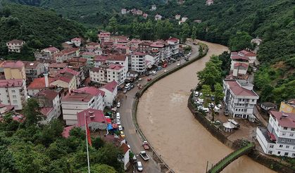 Giresun'daki sel havadan görüntülendi