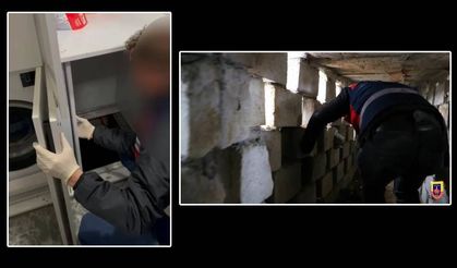 Çamaşır makinesinin altından ‘suç tüneli’ çıktı