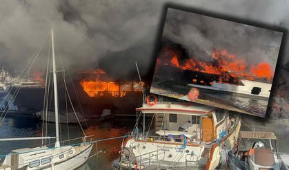 Fethiye'de yangın faciası: Motoryat ve 3 tekne alevlere teslim oldu