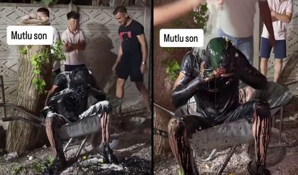 Gelenek değil, zulüm! Damadın üstüne motor yağı döktüler