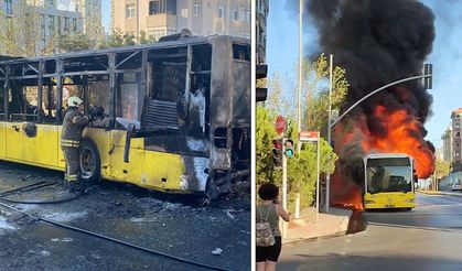 İETT otobüsü alev topuna döndü